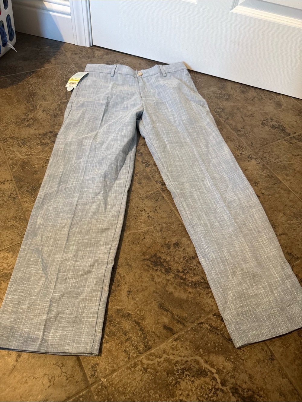 Boys Light blue linen Pants - Classic Straight Fit